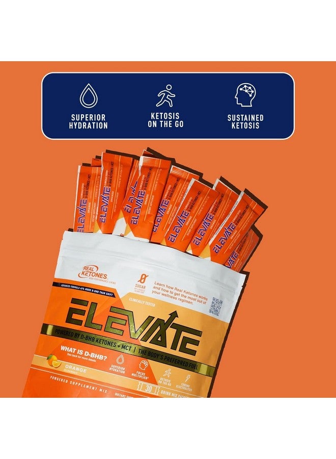 Real Ketones مشروبات كيتون الخارجية MCT و BHB من ريل كيتون - عبوات مسحوق الكهارل كيتو بدون سكر مع 4 كهارل رئيسية بالإضافة إلى BHB كيتو المرطب - 30 عبوة برتقالية - Image 4