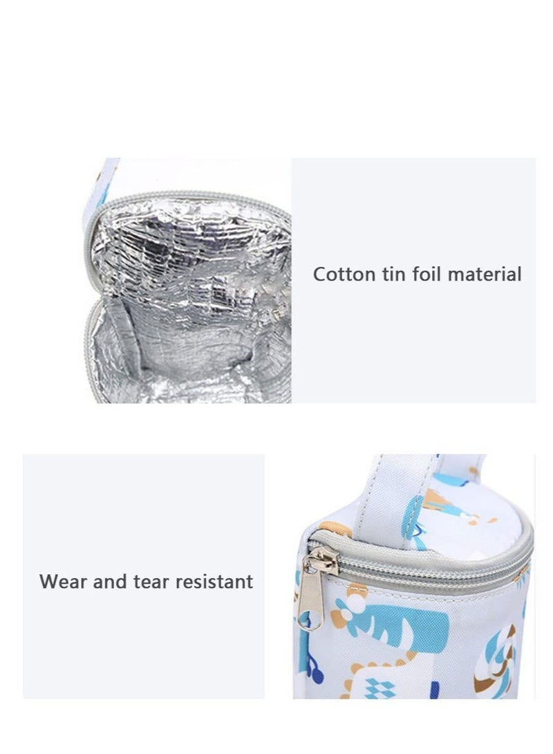 SYOSI Baby Bottle Insulation Bag Hangable Cartoon Breastmilk Storage Tote Portable Milk Bottle Holder for Travel Outdoor  - Image 2