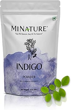 minature Indigo Powder Indigofera Tinctoria by mi nature For Hair Hair Dye color Ideal for Natural Black Colour Pure Natural with No Preservative Made in India 227g 12 lb 8 ounce - Image 1
