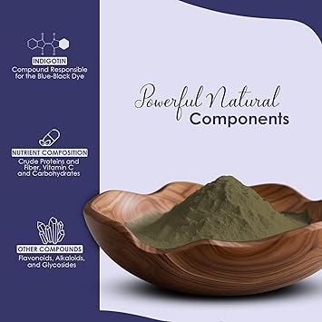 minature Indigo Powder Indigofera Tinctoria by mi nature For Hair Hair Dye color Ideal for Natural Black Colour Pure Natural with No Preservative Made in India 227g 12 lb 8 ounce - Image 4