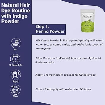 minature Indigo Powder Indigofera Tinctoria by mi nature For Hair Hair Dye color Ideal for Natural Black Colour Pure Natural with No Preservative Made in India 227g 12 lb 8 ounce - Image 5