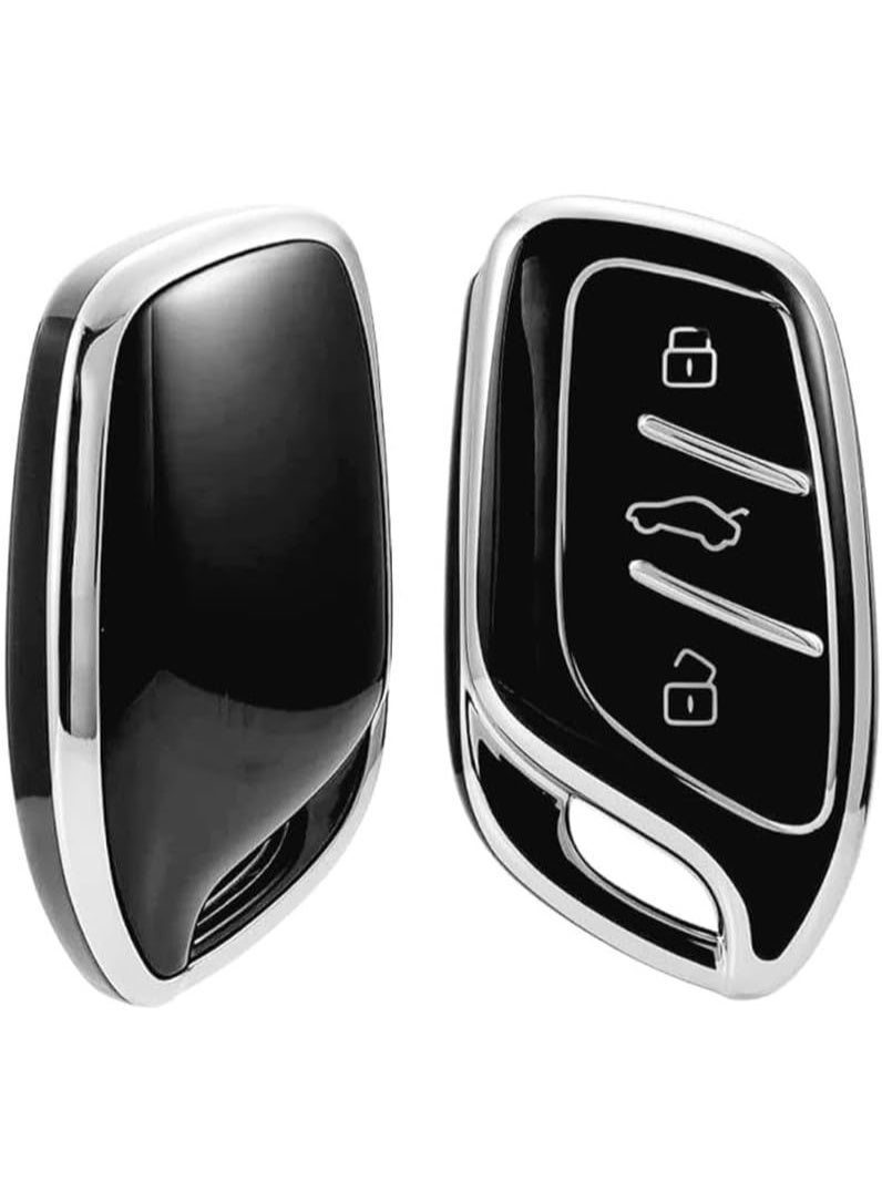 UShop U-Shop Remote Case Compatible with MG Cars – Chrome-Plated Silicone Protective Cover for MG Smart Car Keys – Compatible with MG 5, MG ZS, MG RX5 Models - Image 1