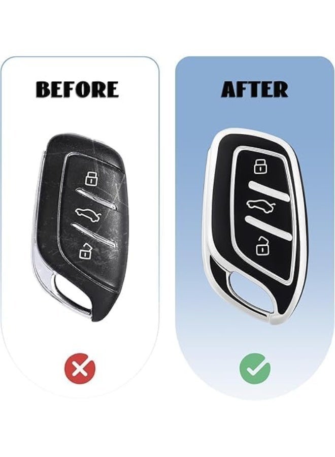 UShop U-Shop Remote Case Compatible with MG Cars – Chrome-Plated Silicone Protective Cover for MG Smart Car Keys – Compatible with MG 5, MG ZS, MG RX5 Models - Image 4