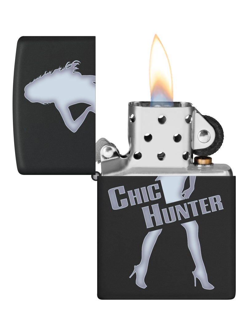 Zippo ولاعة زيبو CI416334 218 شيك هانتر سوداء غير لامعة مقاومة للرياح - Image 3