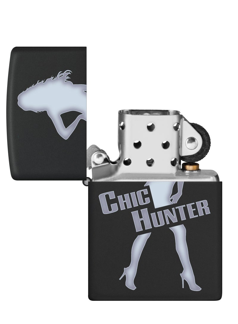 Zippo ولاعة زيبو CI416334 218 شيك هانتر سوداء غير لامعة مقاومة للرياح - Image 4