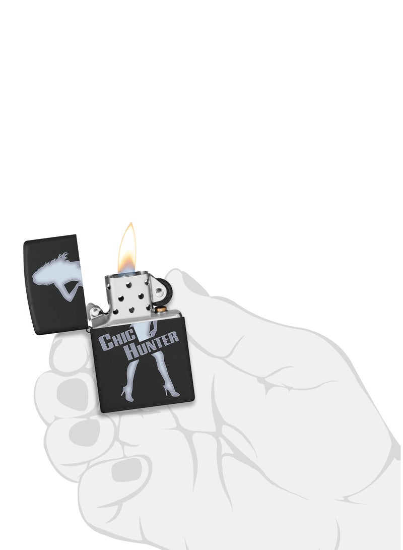 Zippo ولاعة زيبو CI416334 218 شيك هانتر سوداء غير لامعة مقاومة للرياح - Image 5