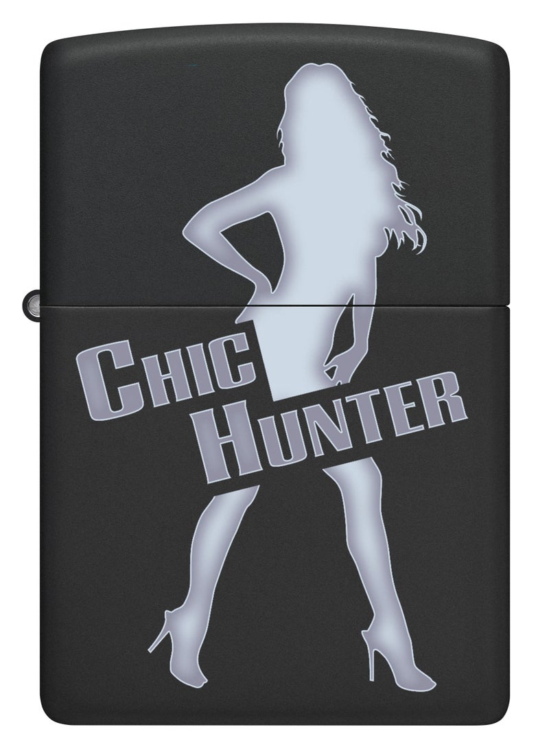 Zippo ولاعة زيبو CI416334 218 شيك هانتر سوداء غير لامعة مقاومة للرياح - Image 2