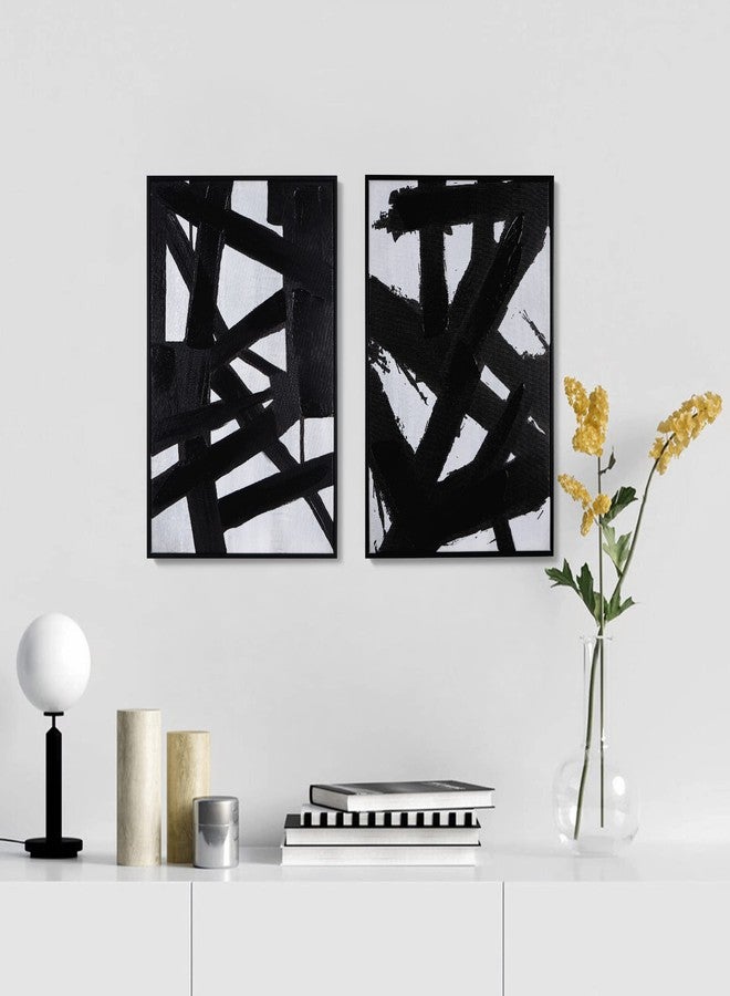 Zessonic Black And White Abstract Wall Art - Black Painting Stroke Graffiti Artwork for Living Room, Bedroom, Office Decor,16" x 24" x 2 - Image 5
