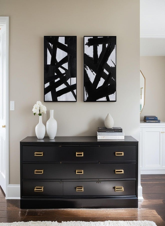 Zessonic Black And White Abstract Wall Art - Black Painting Stroke Graffiti Artwork for Living Room, Bedroom, Office Decor,16" x 24" x 2 - Image 2