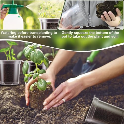 SupKing Clear Nursery Pots 5/4/3.5 Inch Plastic Seed Starter Plant Flower Pot with Drainage Holes for Transplanting Succulents Cuttings Seedlings 15 Labels (12Pcs) - Image 5