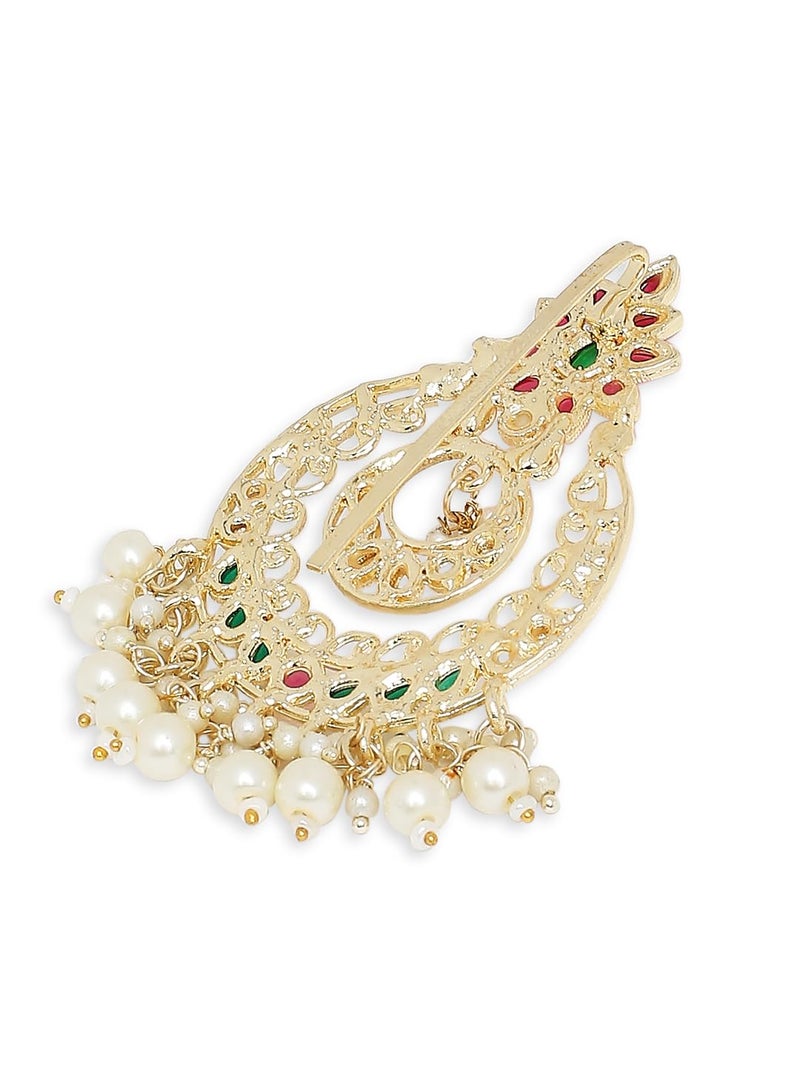 Oomph! Jewellery Gold Tone Ethnic Hair Bun Pin - Juda Pin - Jadau Floral Design for Women & Girls Stylish Latest (HST20_O) - Image 4