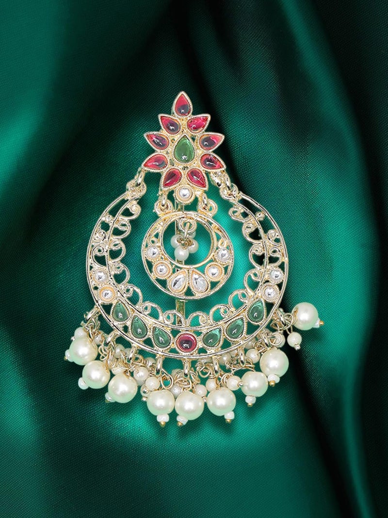 Oomph! Jewellery Gold Tone Ethnic Hair Bun Pin - Juda Pin - Jadau Floral Design for Women & Girls Stylish Latest (HST20_O) - Image 3