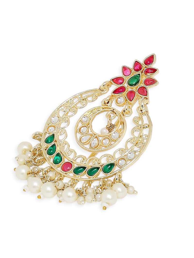 Oomph! Jewellery Gold Tone Ethnic Hair Bun Pin - Juda Pin - Jadau Floral Design for Women & Girls Stylish Latest (HST20_O) - Image 5