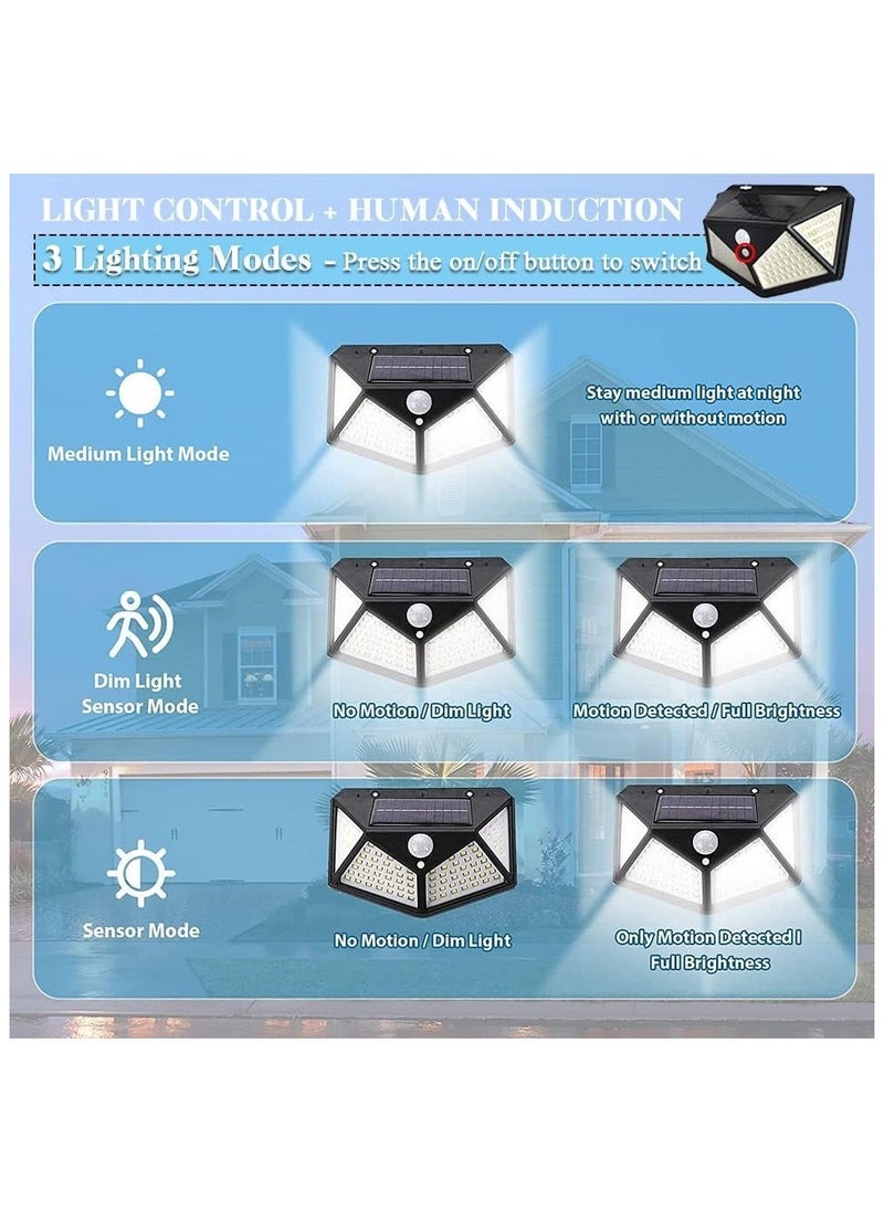 ELTRAZONE 100 LED Solar-Powered Motion Sensor Wall Lamp | IP65 Waterproof Outdoor Infrared Light for Garden, Patio, Yard, Pathway | Bright Solar Security Light with Wide-Angle Detection | Energy-Efficient Wall-Mounted Night Lighting for Home Exterior  - Image 3
