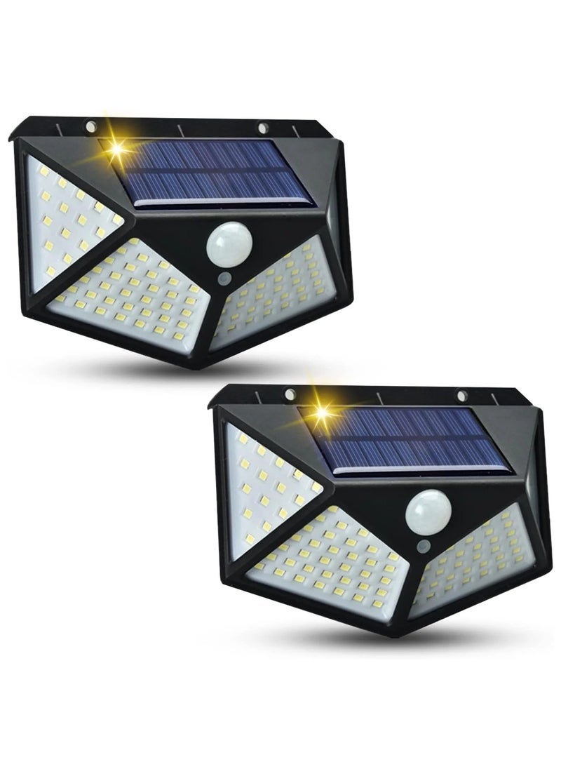 ELTRAZONE 100 LED Solar-Powered Motion Sensor Wall Lamp | IP65 Waterproof Outdoor Infrared Light for Garden, Patio, Yard, Pathway | Bright Solar Security Light with Wide-Angle Detection | Energy-Efficient Wall-Mounted Night Lighting for Home Exterior  - Image 1