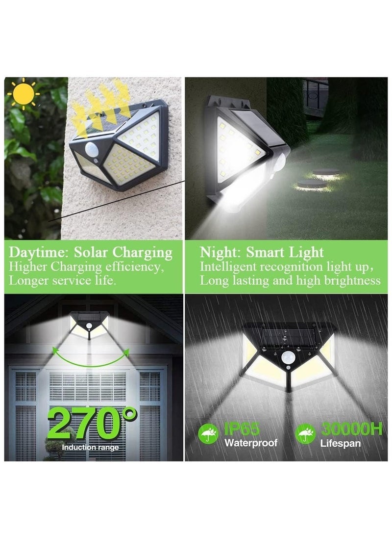 ELTRAZONE 100 LED Solar-Powered Motion Sensor Wall Lamp | IP65 Waterproof Outdoor Infrared Light for Garden, Patio, Yard, Pathway | Bright Solar Security Light with Wide-Angle Detection | Energy-Efficient Wall-Mounted Night Lighting for Home Exterior  - Image 4