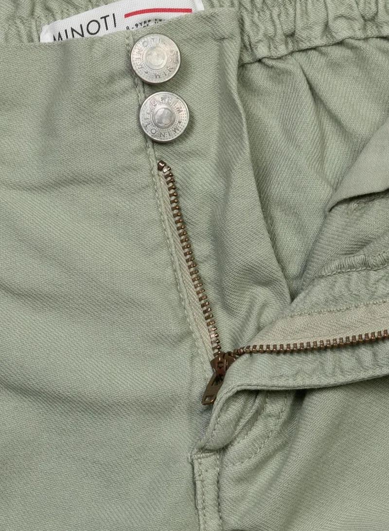 MINOTI Kids Girls Twill Shorts with Elastic Waist and Buttons