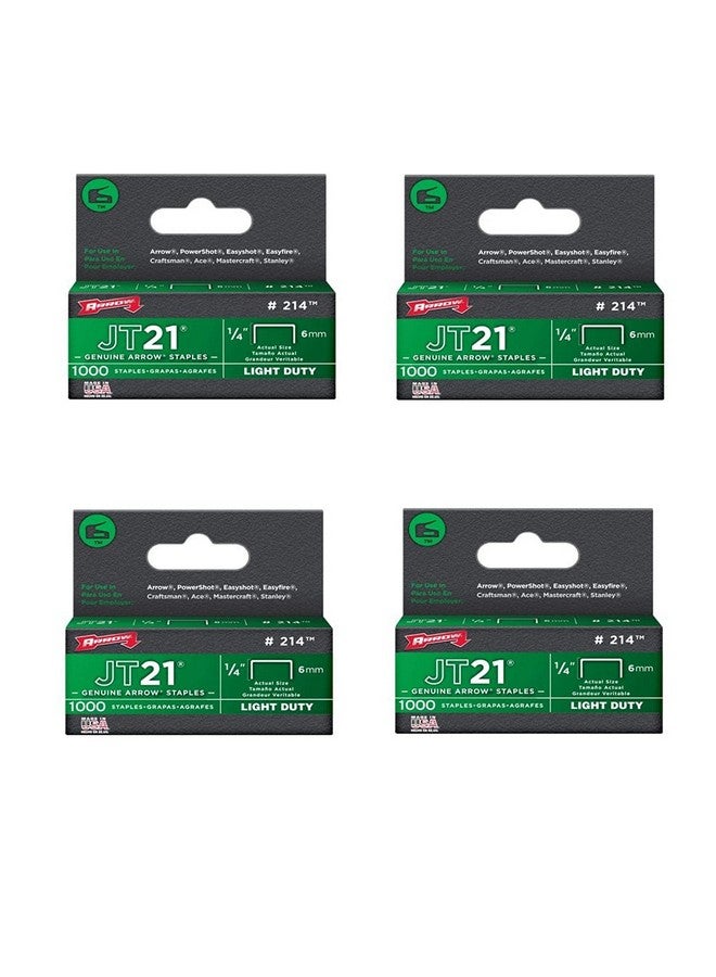 ارو مثبت 214 1/4 بوصة Jt21 دباسة خفيفة التحمل، 1000 دبوس في العبوة، 4 عبوات - Image 1