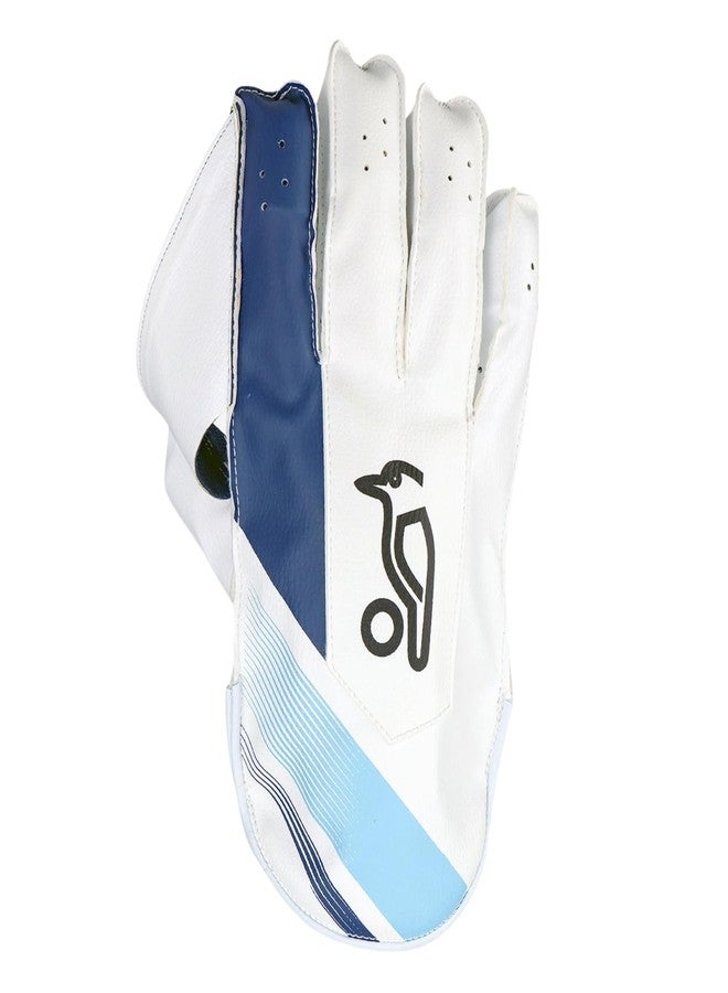 Kookaburra Pro 3.0 Junior Wicket Keeping Gloves, White/Blue - Enhanced Grip, Comfort - Image 2