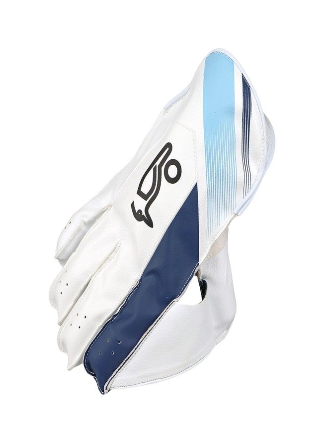 Kookaburra Pro 3.0 Junior Wicket Keeping Gloves, White/Blue - Enhanced Grip, Comfort - Image 4