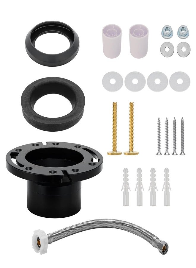 MEASUREMAN 3" RV Toilet Flange Repair Kit for Dometic 300, 310, 320 Toilets，Includes 12" Hose & All Hardware，Fixes Leaks & Odors - Image 1