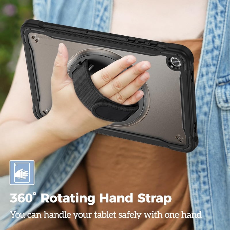 Procases Compatible For Galaxy Tab A9 Plus 11 Inch 2023 Case, Heavy Duty Shockproof Rugged Case 360 Degree Rotatable Kickstand Protective Cover For 11" Galaxy Tab A9+ Tablet Sm-X210/X216/X218 -Black - Image 3