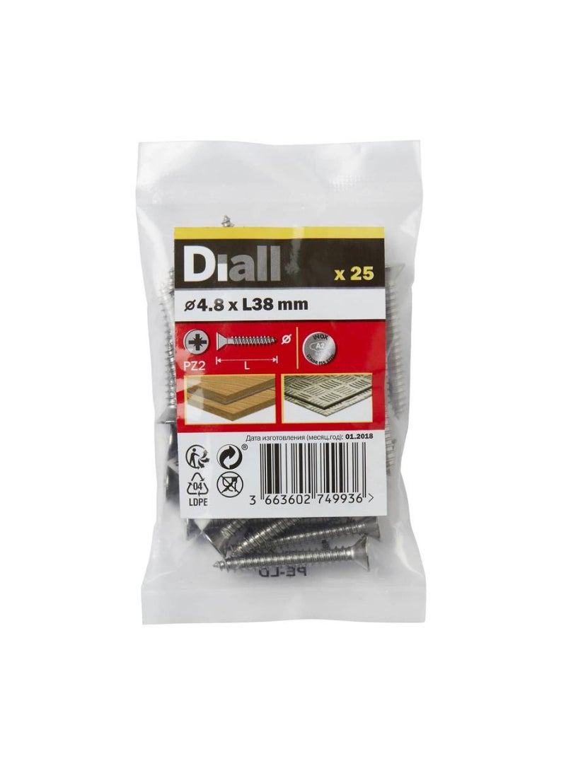 Stainless Steel Self Tapping Screw Pack 4 8 X 38 Mm 25 Pc