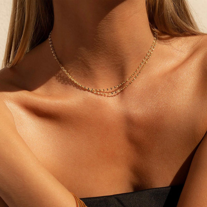 BAYLAY Gold Chain for Women - 18K Gold Plated Chain Necklace Woman Dainty Gold Necklace for Women Gold Jewelry Gifts Size 18 inch - Image 3