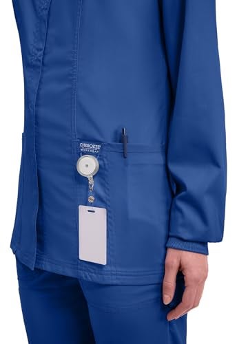 Cherokee Women's Snap Front Warm-up Jacket, Galaxy Blue, X-Large - Image 2
