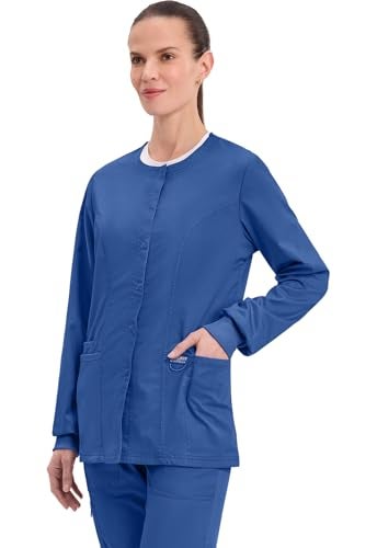 Cherokee Women's Snap Front Warm-up Jacket, Galaxy Blue, X-Large - Image 3