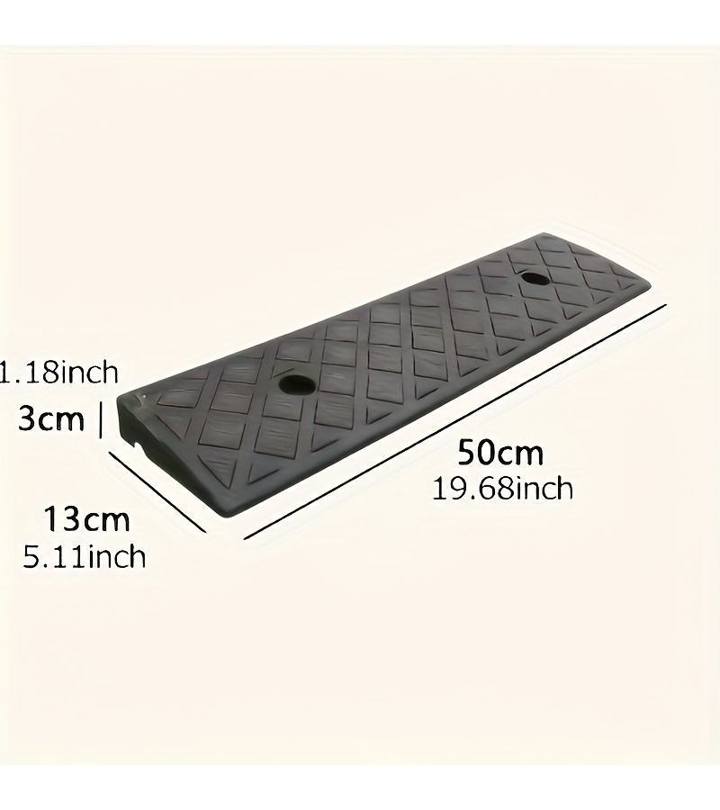 2pcs Black Heavy Duty Plastic Curb Ramps with Non Slip Surface and Rounded Corners All Terrain Sturdy A Frame Design Suitable for Cars Wheelchairs and Equipment Durable Easy to Store Indoor Outdoor Use Versatile for Vehicles - Image 3