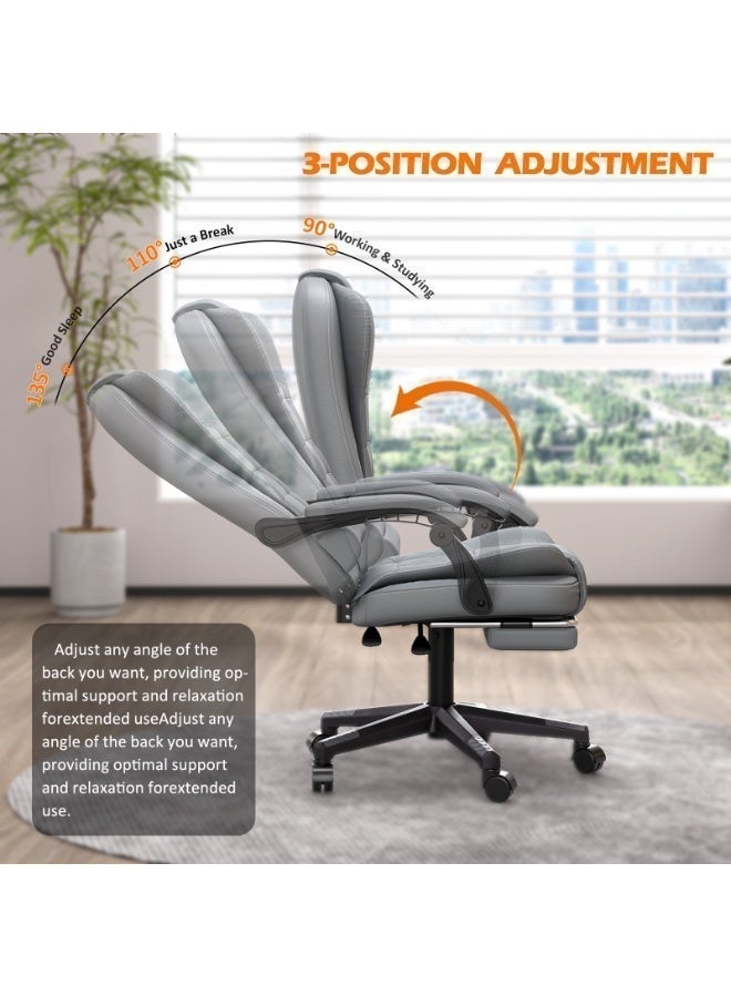 NEWLAN Ergonomic Video Game Chairs High-Back Office Chair with Height Adjustment - PU Leather Chair for Home, Office & Gaming Lounge Chair 104-114*70*53cm - Image 5