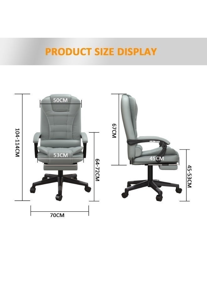 NEWLAN Ergonomic Video Game Chairs High-Back Office Chair with Height Adjustment - PU Leather Chair for Home, Office & Gaming Lounge Chair 104-114*70*53cm - Image 3