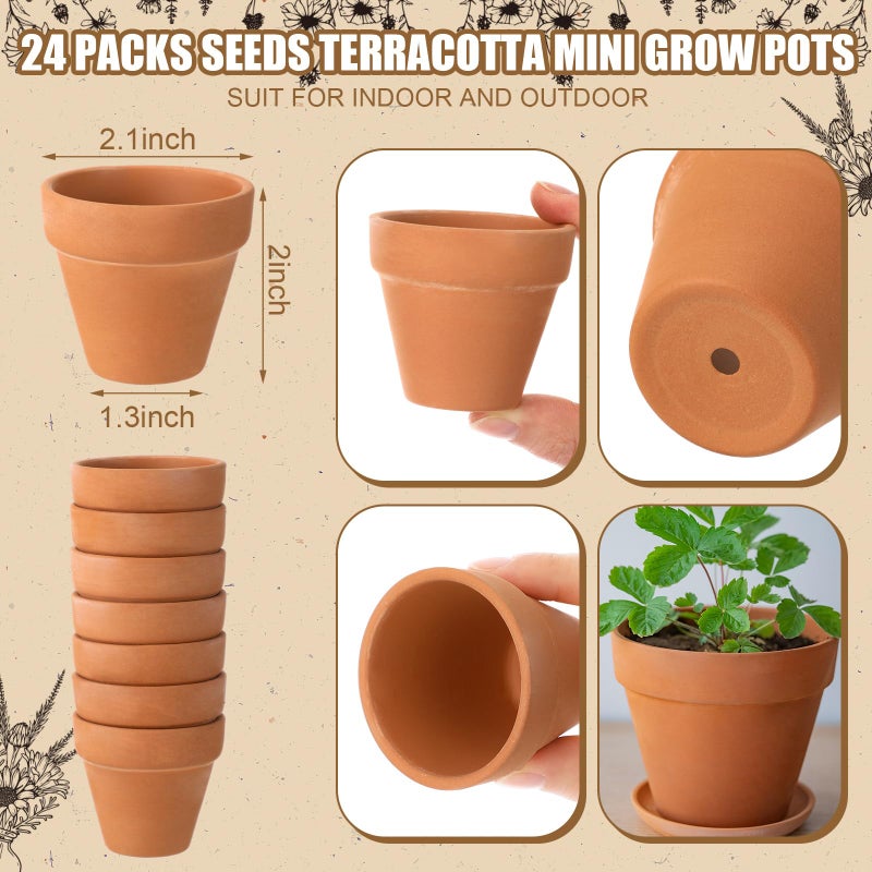 Reallnaive Baby Shower Party Favors Baby in Bloom Envelopes Seed Packets Include 24 Mini Terracotta Pots Seed Packets 24 Self Adhesive Envelopes Thank You Tags Gifts for Party(Kraft Paper) - Image 3