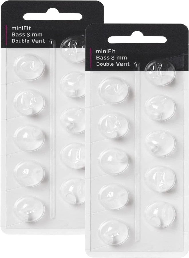 KEYSDEX Oticon Minifit Hearing Aid Domes Replacement, 8mm Double Vent Bass, 2 Packs - Image 1