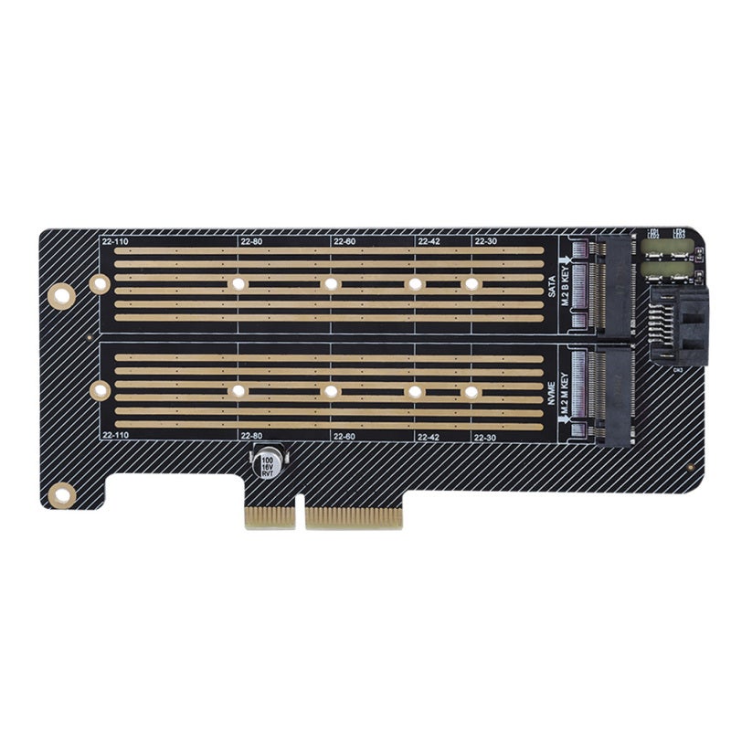 M.2 NVMe SSD NGFF to PCIE X4 Converter with 240 Copper Hole Heat Dissipation - Thickened Gold-Plated PCB for Stable High-Speed Signal Transmission - Large-Capacity Tantalum Capacitor Dual Interface Ca - Image 4