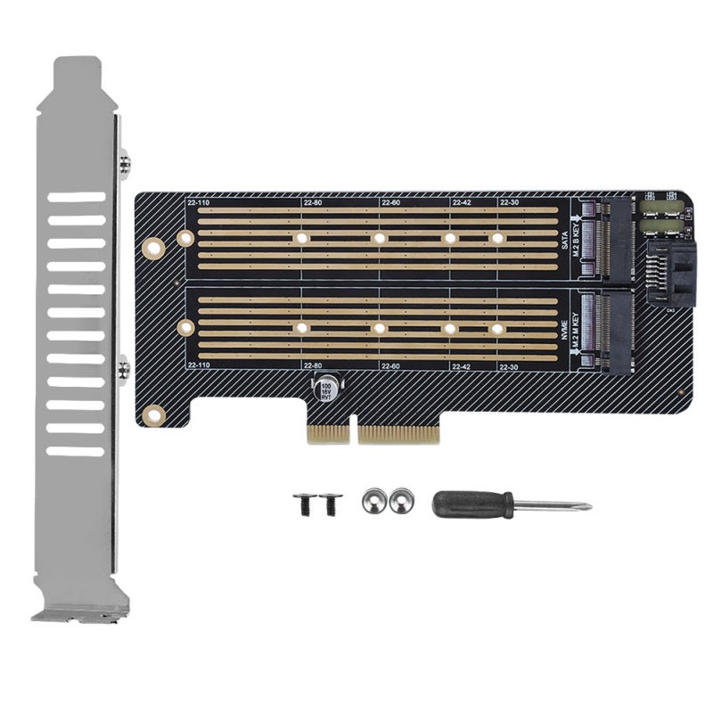 M.2 NVMe SSD NGFF to PCIE X4 Converter with 240 Copper Hole Heat Dissipation - Thickened Gold-Plated PCB for Stable High-Speed Signal Transmission - Large-Capacity Tantalum Capacitor Dual Interface Ca - Image 1