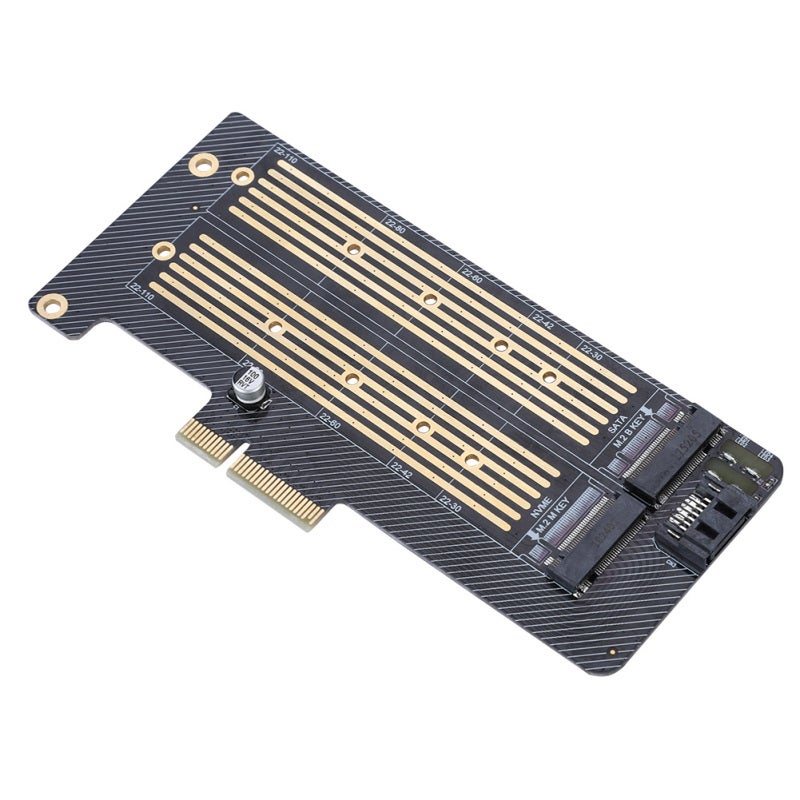 M.2 NVMe SSD NGFF to PCIE X4 Converter with 240 Copper Hole Heat Dissipation - Thickened Gold-Plated PCB for Stable High-Speed Signal Transmission - Large-Capacity Tantalum Capacitor Dual Interface Ca - Image 3