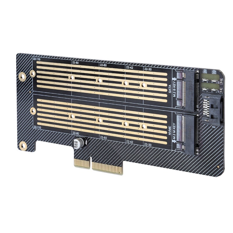 M.2 NVMe SSD NGFF to PCIE X4 Converter with 240 Copper Hole Heat Dissipation - Thickened Gold-Plated PCB for Stable High-Speed Signal Transmission - Large-Capacity Tantalum Capacitor Dual Interface Ca - Image 5