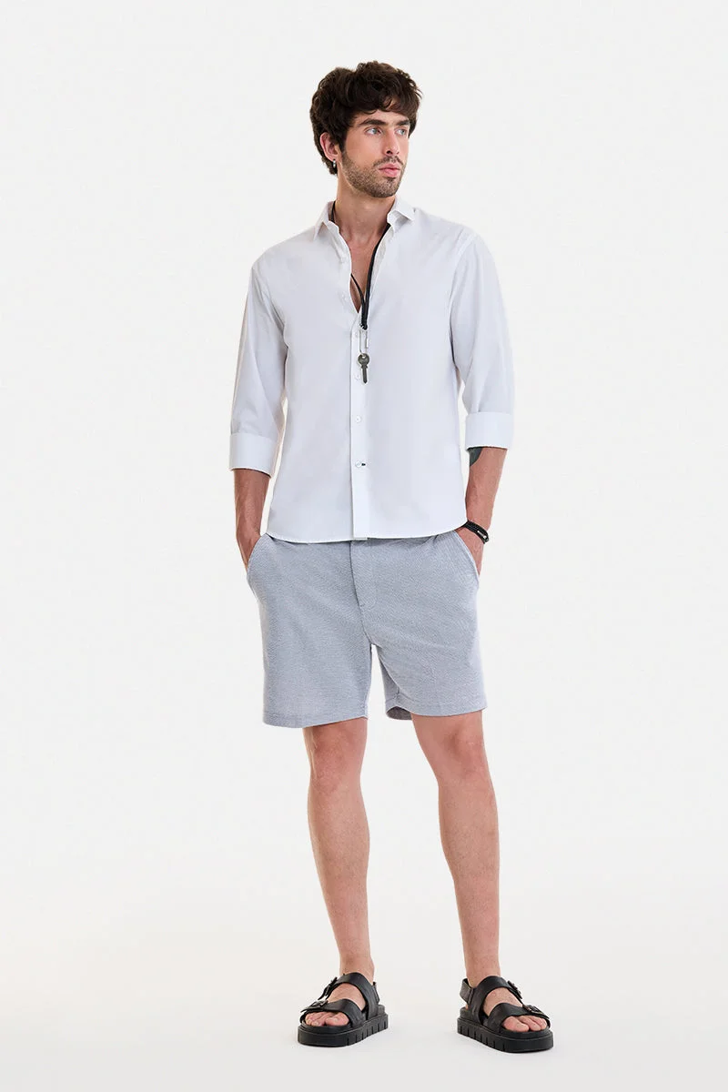 سنيتش Grey Textured Relaxed Shorts