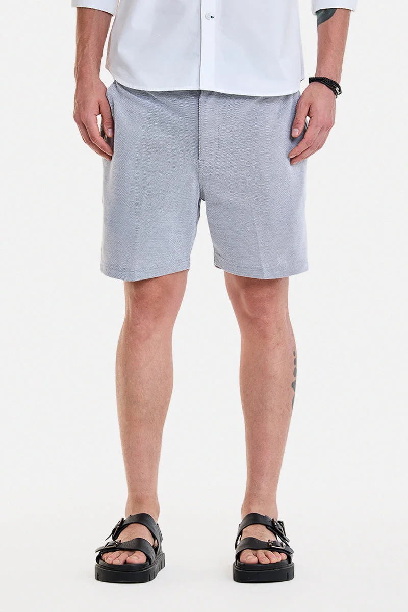 سنيتش Grey Textured Relaxed Shorts