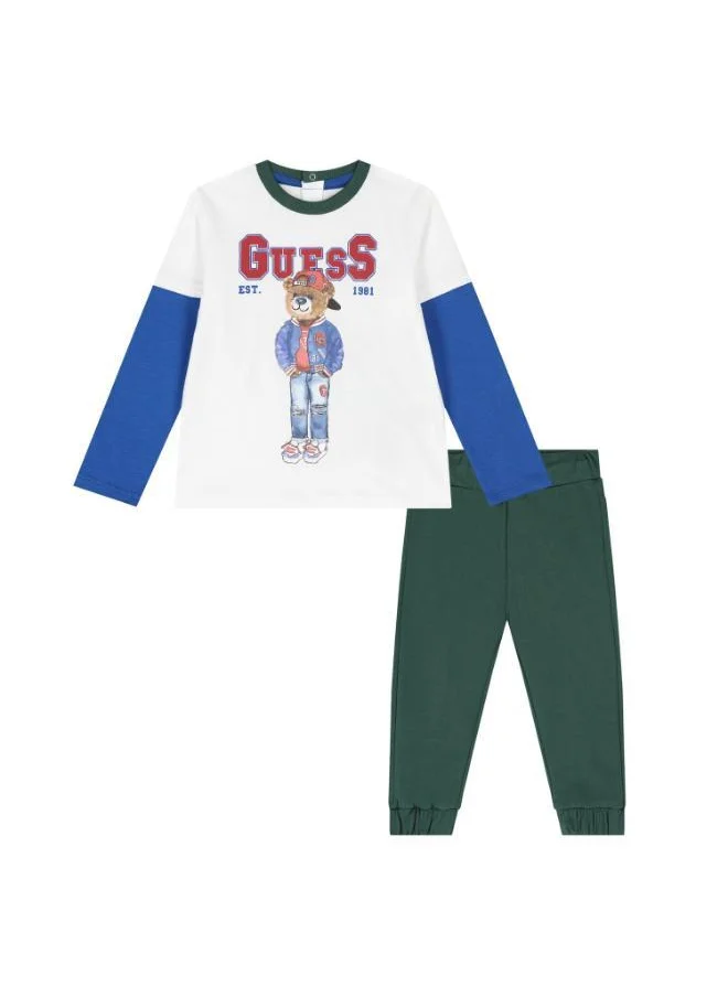 جس Kids Printed T-Shirt With Active Pants Set