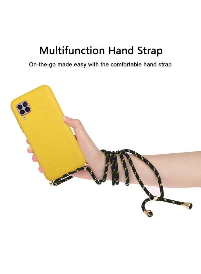 Green Tiger Case For Huawei P40 Lite Wheat Straw Material + TPU Protective Case with Lanyard - Image 2