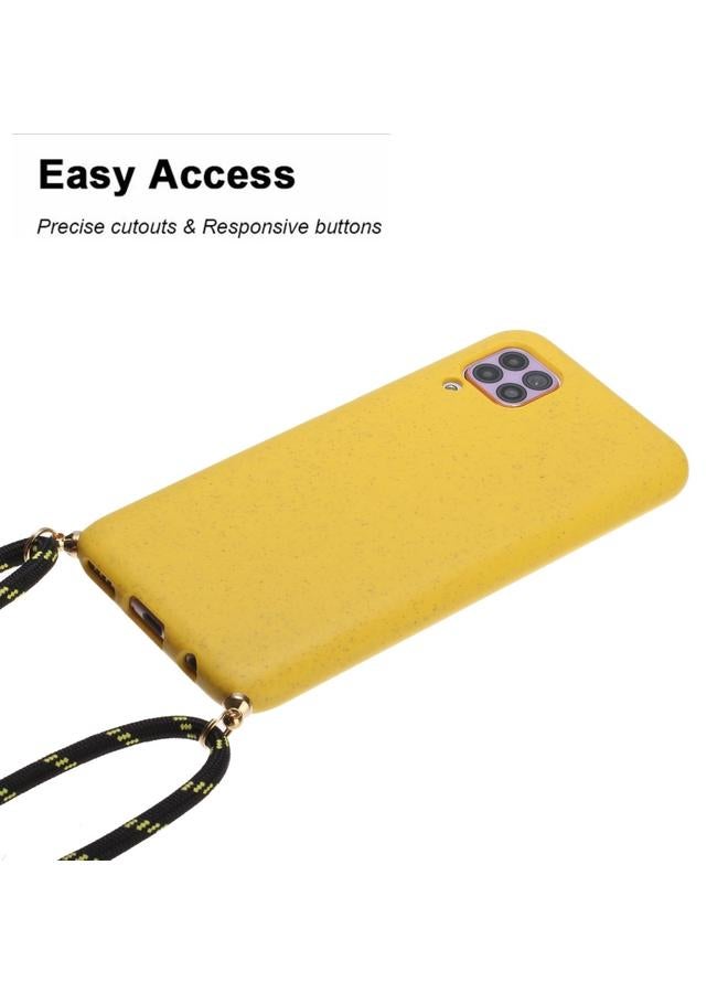 Green Tiger Case For Huawei P40 Lite Wheat Straw Material + TPU Protective Case with Lanyard - Image 3