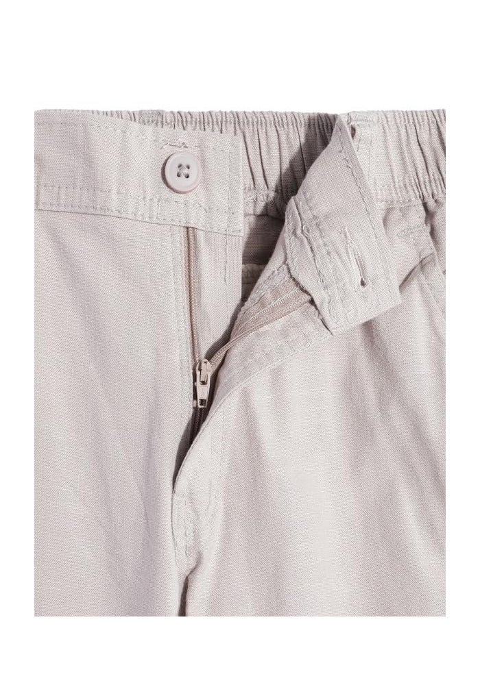 CAVIO Boys Cotton Solid Regular Fit Trousers with Belt - Grey - Image 3