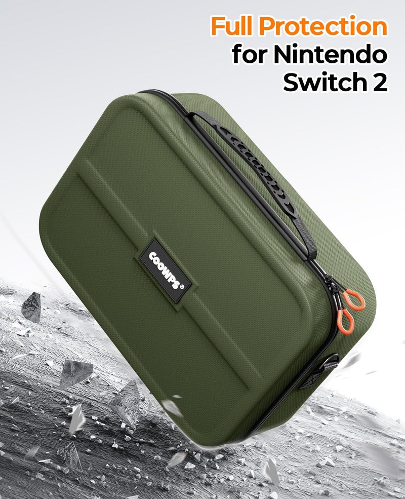 COOWPS Switch 2 Carrying Case 2025, with 4Pcs Thumb Grips, 20 Game Card Slots, Portable Travel Hard Full Protection All In One Storage Case for Nintendo Switch 2 Console Pro Controller Accessories - Image 3