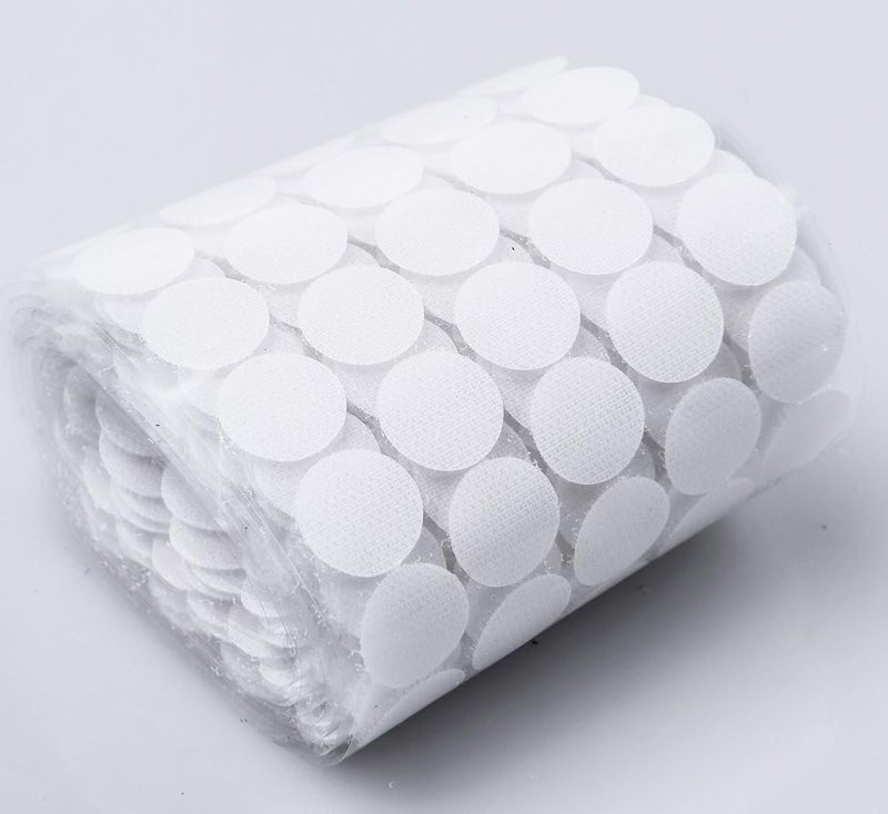 YLBFJXK 1000pcs Sticky Back Dots Hook Adhesive Tapes, 3/4" Diameter, White2