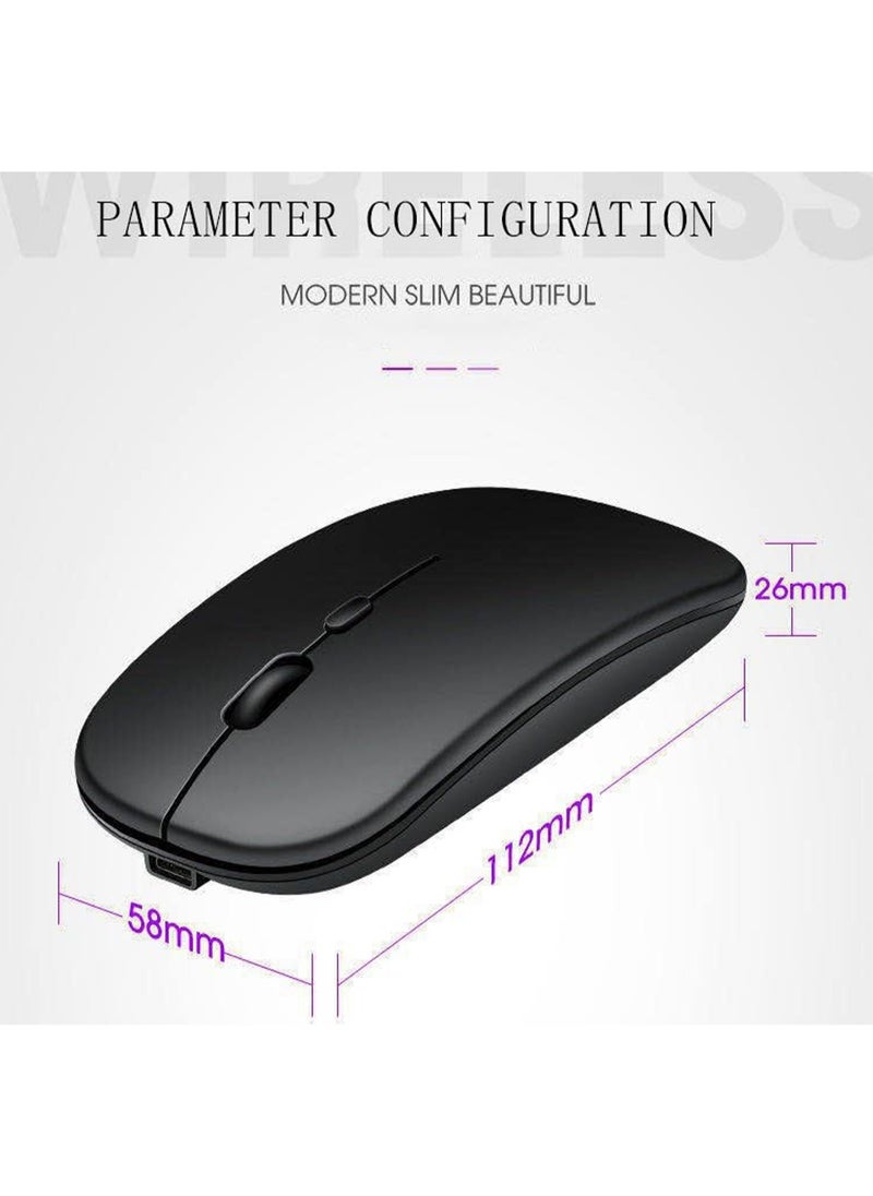 Generic - Ultra-Thin Wireless Mouse, Bluetooth 5.0 Dual-Mode Computer Tablet Mute Mouse（Grey） - Image 1