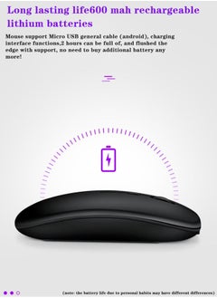 Generic Ultra-Thin Wireless Mouse, Bluetooth 5.0 Dual-Mode Computer Tablet Mute Mouse（Grey）  - Image 5