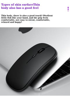 Generic Ultra-Thin Wireless Mouse, Bluetooth 5.0 Dual-Mode Computer Tablet Mute Mouse（Grey）  - Image 4
